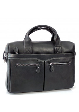 Фото Классическая сумка для ноутбука Tiding Bag NM20-7122A-2 изготовлена из натуральной кожи черного цвета.