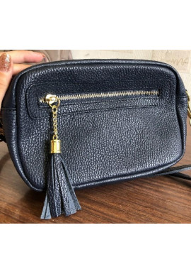 Фото Женская маленькая темно-синяя сумочка с карманом на молнии Firenze Italy F-IT-9822GR