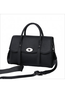 Фото Классическая женская кожаная черная сумка Olivia Leather B24-W-8329A