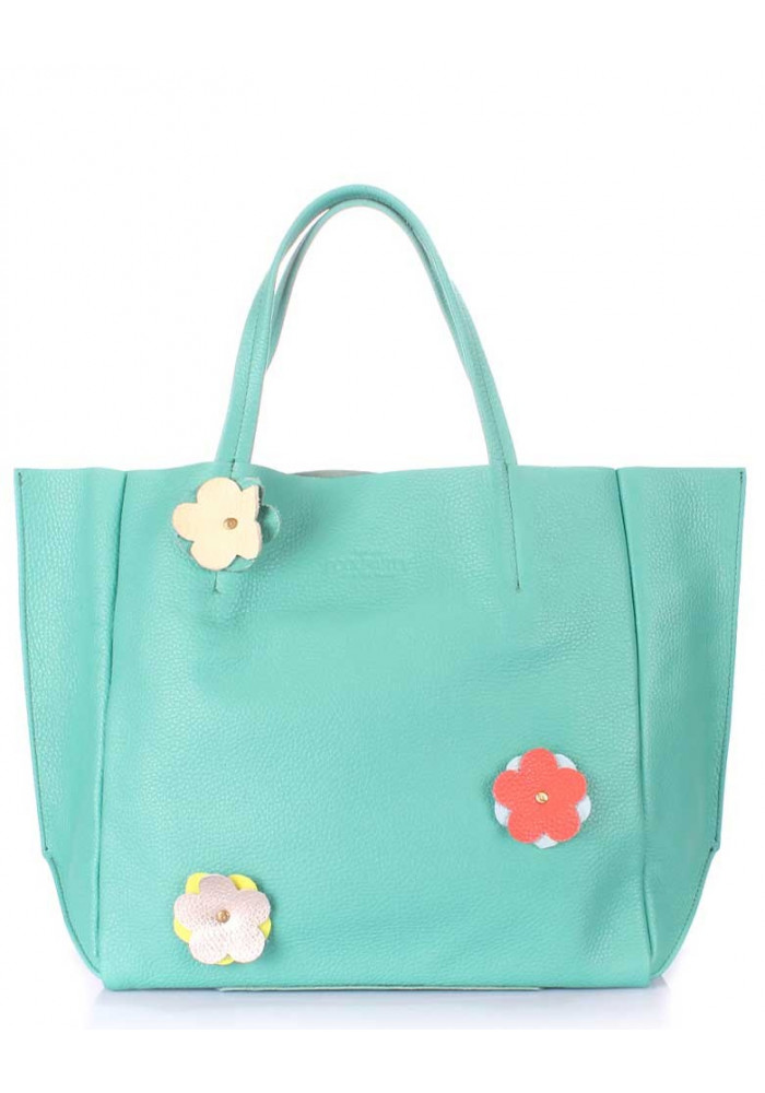 Фото Женская сумка кожа Poolparty Soho Flower Mint