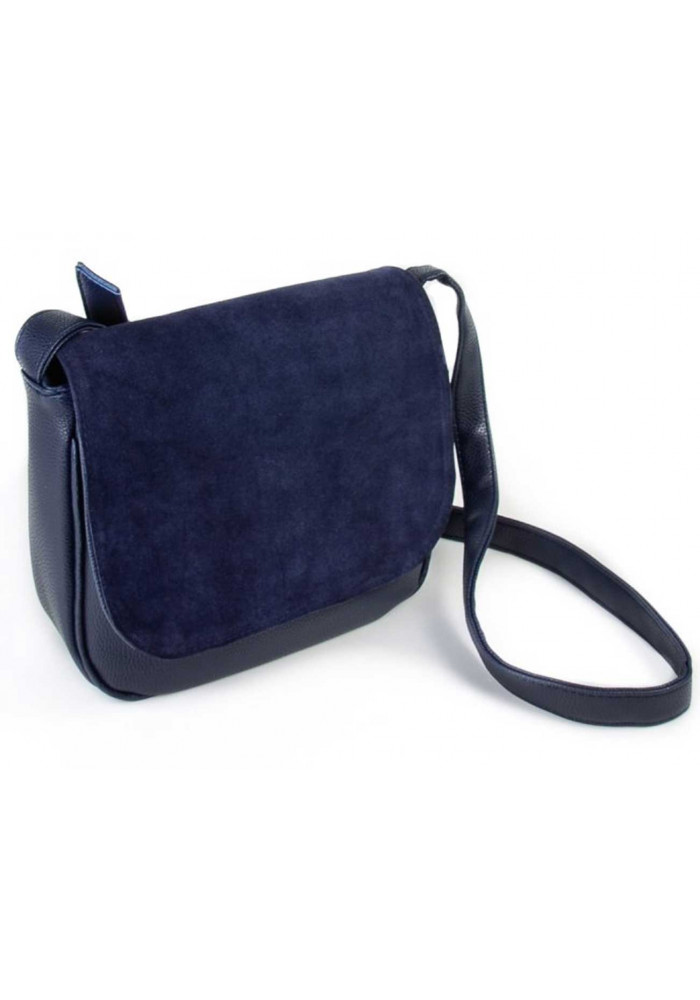Фото Замшевая сумка клатч женская Камелия синяя М52-замш-39