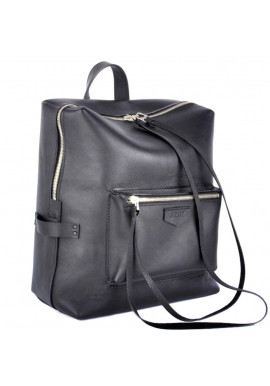 Фото Стильный черный рюкзак Virgo из гладкой кожи