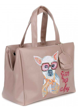 Фото Женская сумка с собачкой BBAG VERONA LATTE