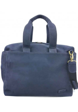 Фото Фирменная мужская сумка Vatto из синей гладкой кожи